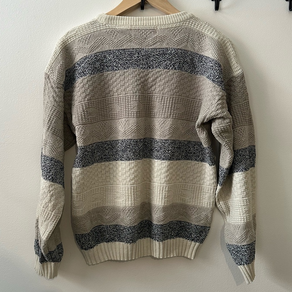 Vintage Grandpa striped Crew Neck Sweater - Picture 2 of 7
